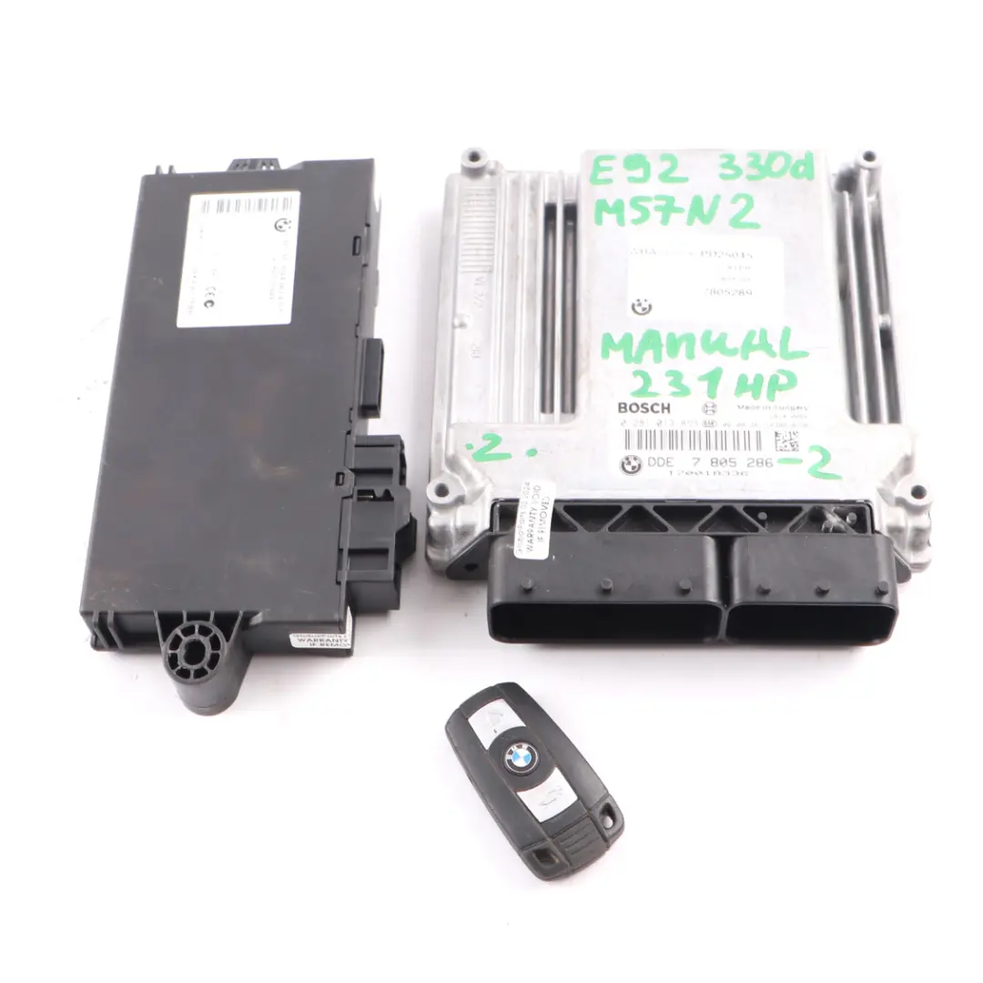 M57N2 231HP Engine ECU Kit DDE + CAS3 + Key Manual to BMW E92 E93 330d with Part number 7805286 BMW E92 E93 330d M57N2 231HP Engine ECU Kit DDE + CAS3 + Key Manual - SKU 7805286-2 - Part number 7805286