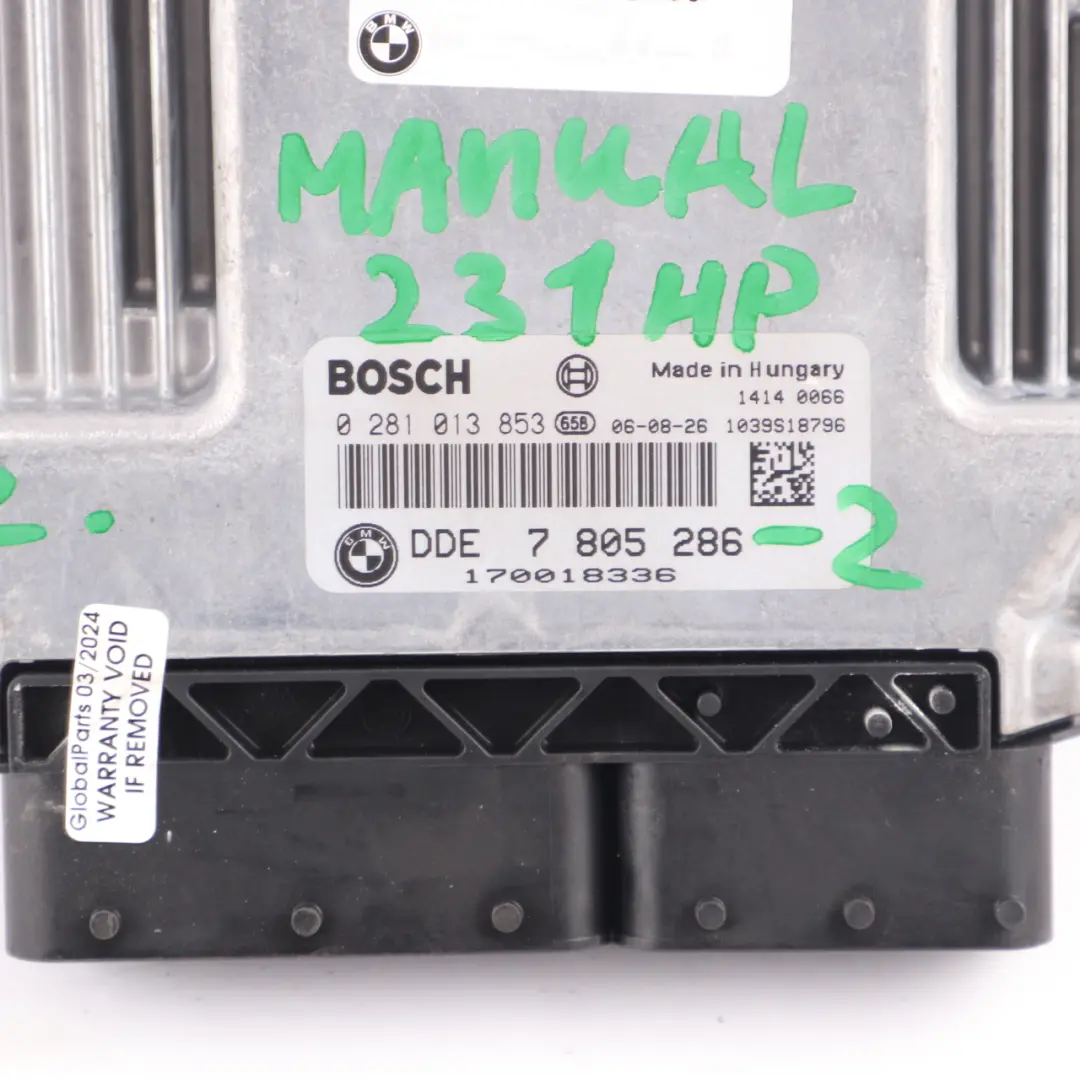 BMW E92 E93 Diesel 330d M57N2 231HP Steuergerät DDE + CAS3 + Schlüsse - SKU 7805286-2 - Teilenummer 7805286