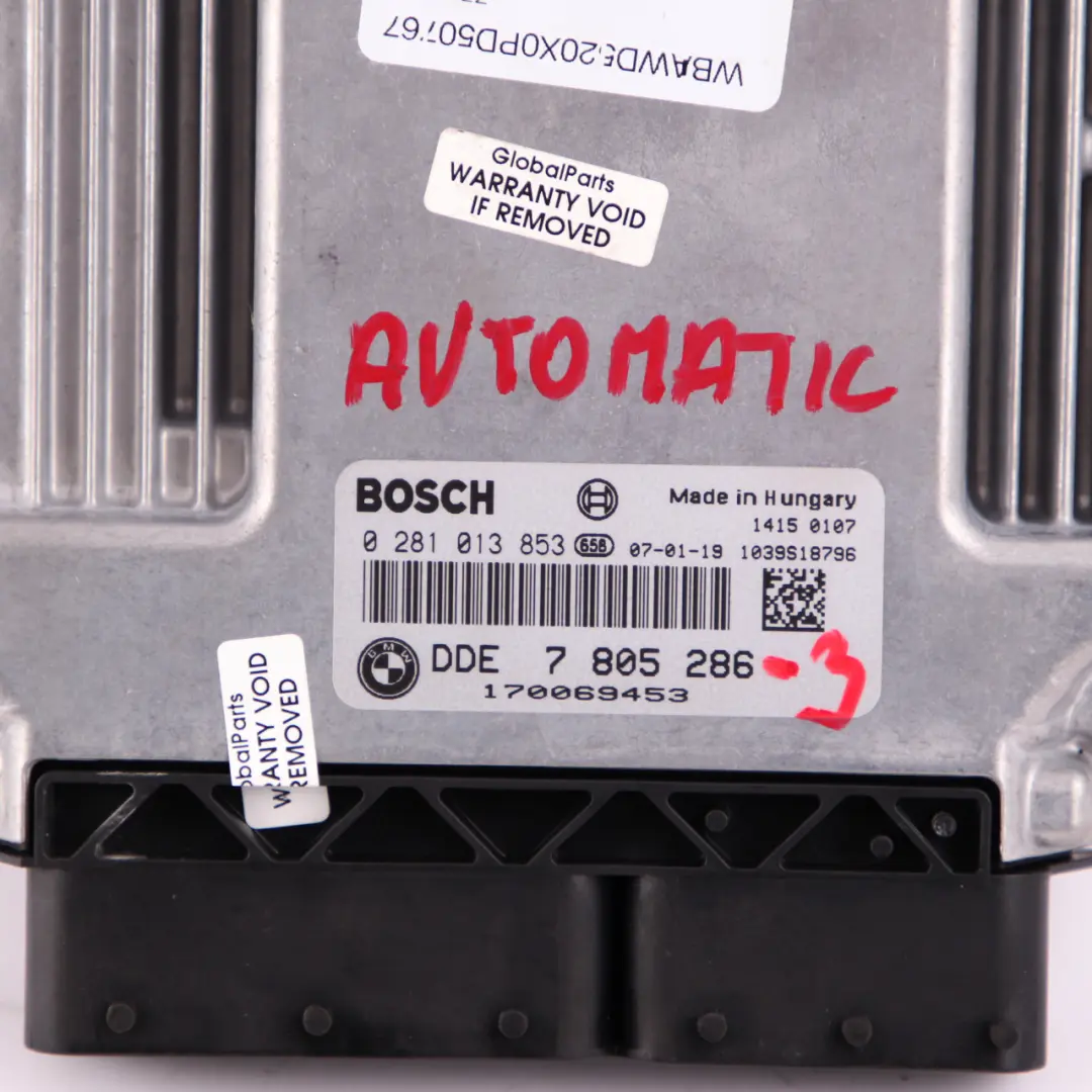  £BMW E92 E93 330d M57N2 231HP Engine ECU Kit DDE + CAS3 + Key Automatic - SKU 7805286-3 - Part number 7805286