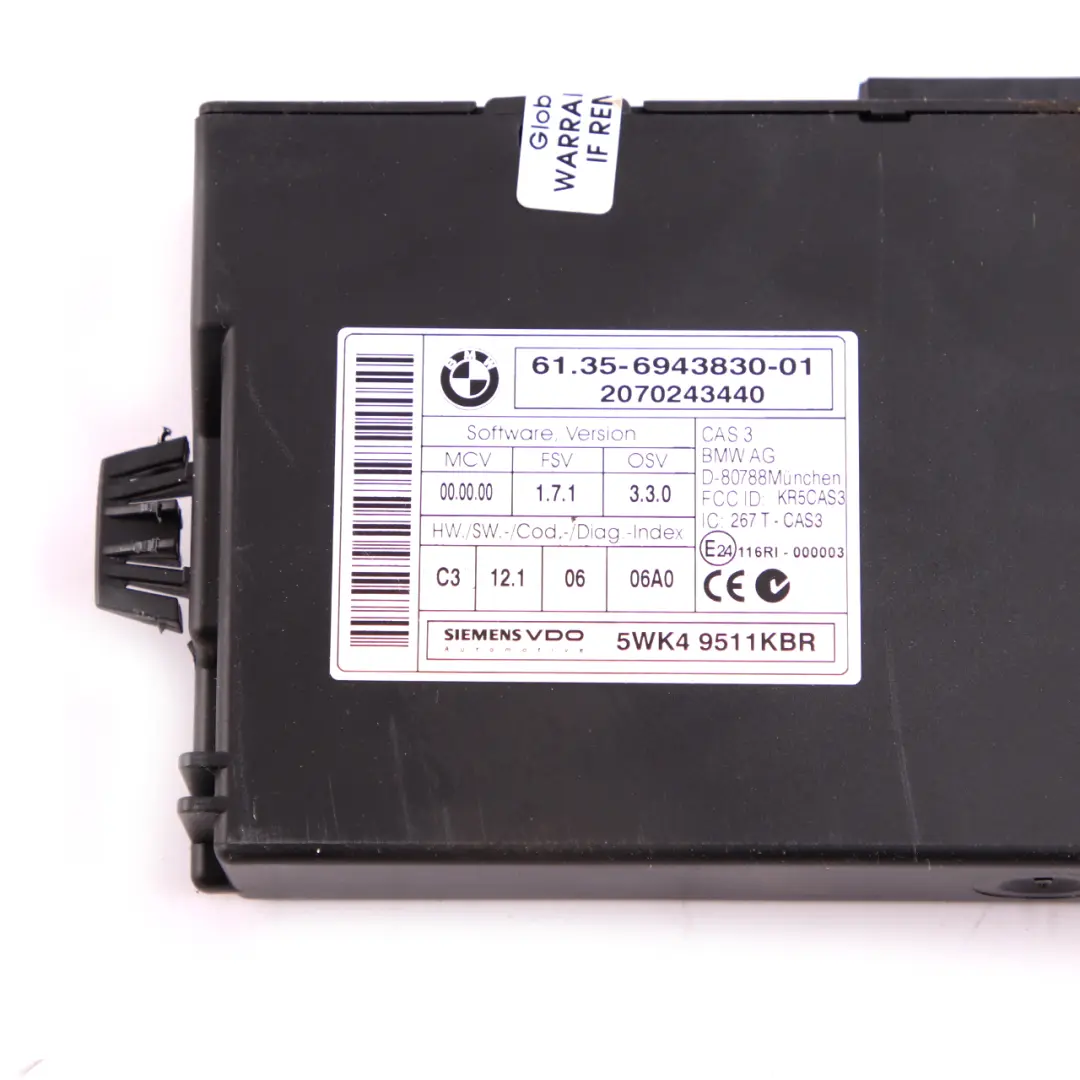  £BMW E92 E93 330d M57N2 231HP Engine ECU Kit DDE + CAS3 + Key Automatic - SKU 7805286-3 - Part number 7805286