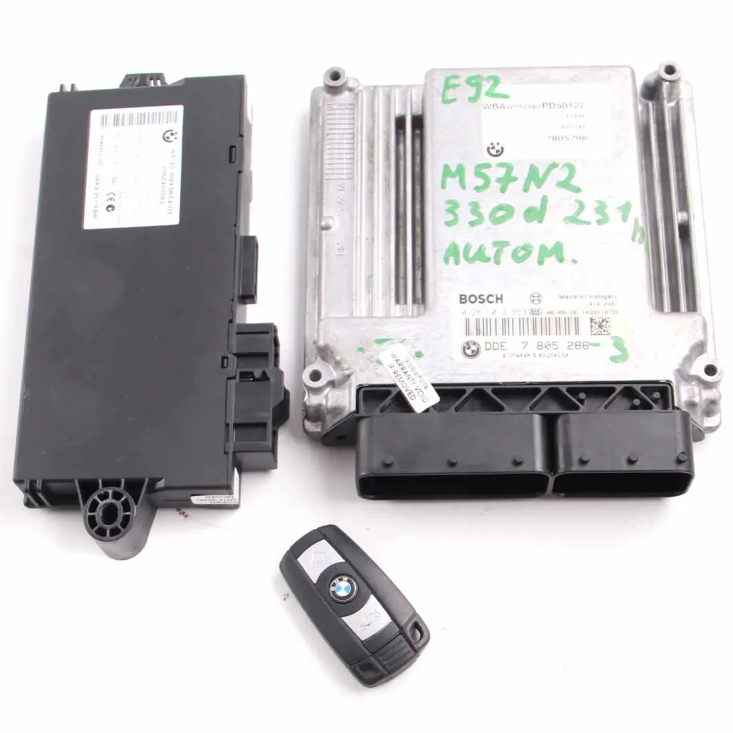 M57N2 231HP Engine ECU Kit DDE + CAS3 + Key Automatic to BMW E92 E93 330d with Part number 7805286 BMW E92 E93 330d M57N2 231HP Engine ECU Kit DDE + CAS3 + Key Automatic - SKU 7805286-4 - Part number 7805286