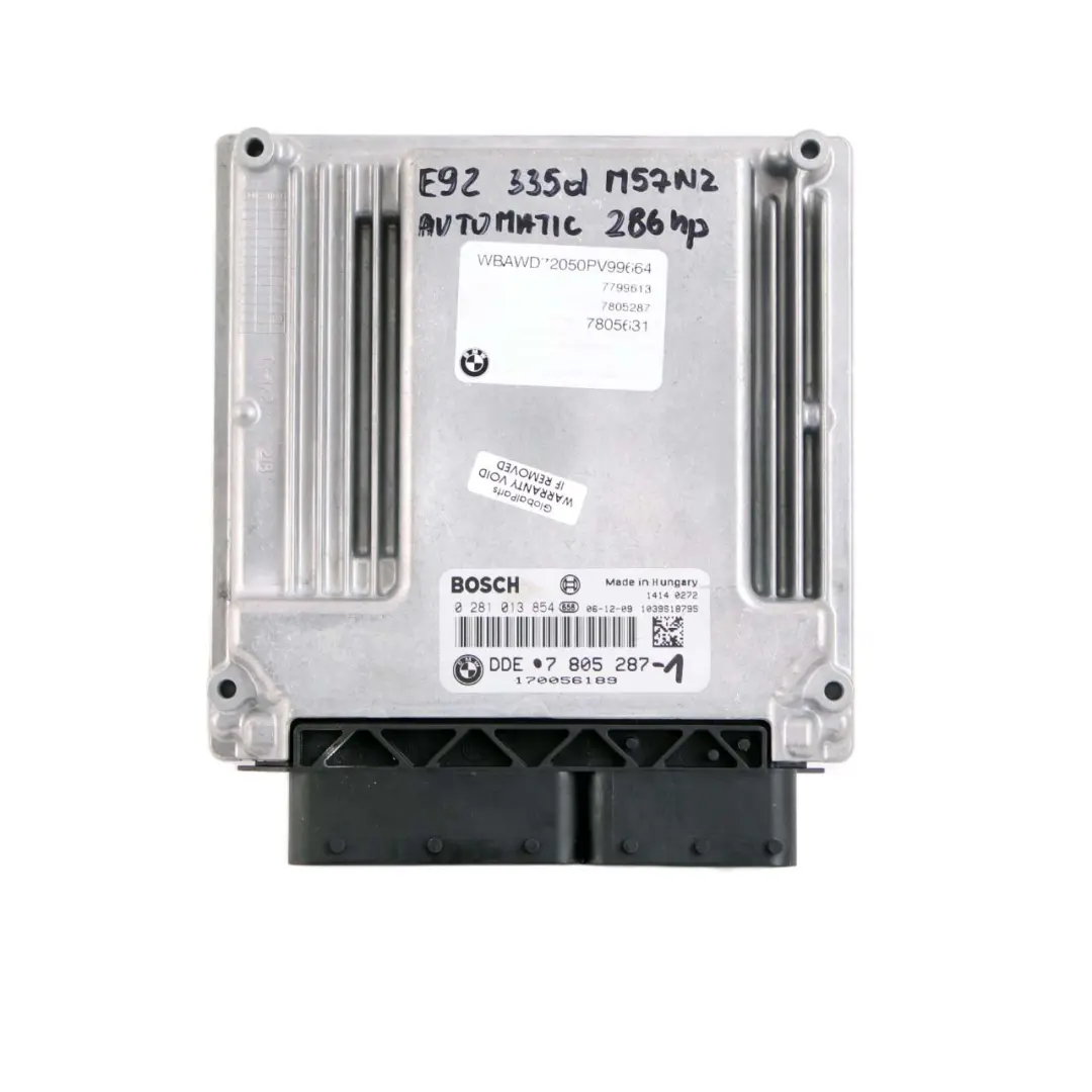 3.0sd 335d 535d M57N2 286HP Engine ECU Kit DDE Auto to BMW E60 LCI E90 E70 with Part number 7805287 BMW E60 LCI E90 E70 3.0sd 335d 535d M57N2 286HP Engine ECU Kit DDE Auto - SKU 7805287-1 - Part number 7805287