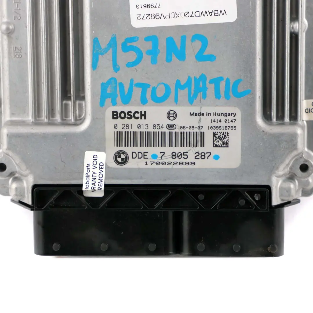 BMW E60 E90 X5 E70 3.0sd 335d 535d M57N2 Motor ECU DDE Automático - SKU 7805287 - Número de pieza 7805287