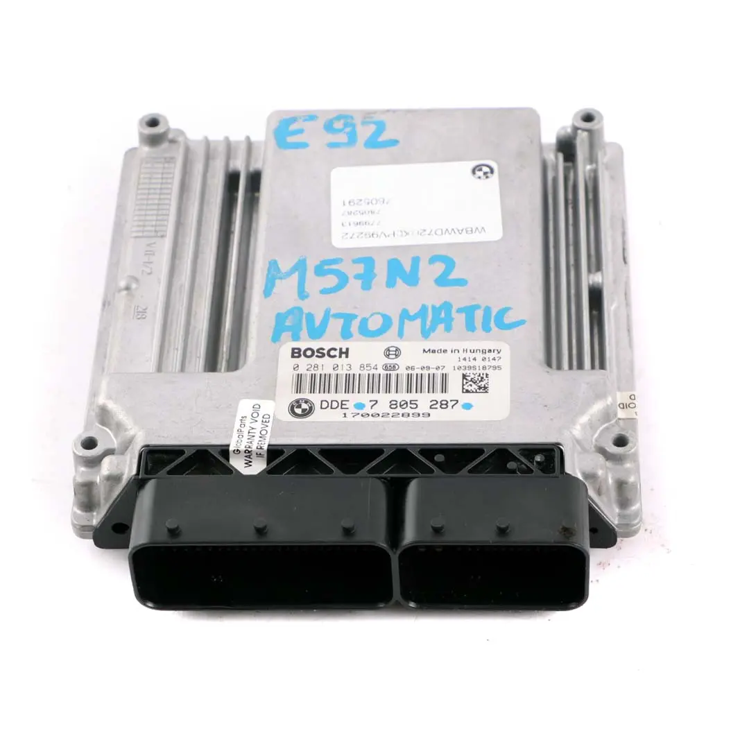 3.0sd 335d 535d M57N2 Motore ECU DDE Automatico per BMW E60 E90 X5 E70 con numero di parte 7805287 BMW E60 E90 X5 E70 3.0sd 335d 535d M57N2 Motore ECU DDE Automatico - SKU 7805287 - Numero di parte 7805287