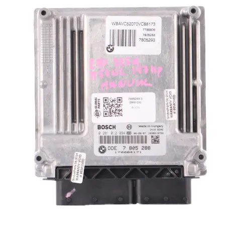 BMW E60 LCI E90 E91 E92 325d 525d M57N2 Engine ECU KIT DDE CAS3 + Key - SKU 7805288-3 - Part number 7805288