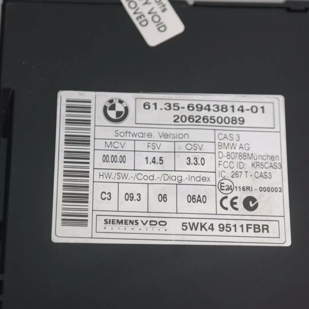 BMW E60 LCI E90 E91 E92 325d 525d M57N2 Engine ECU KIT DDE + CAS 3 KEY - SKU 7805288 - Part number 7805288