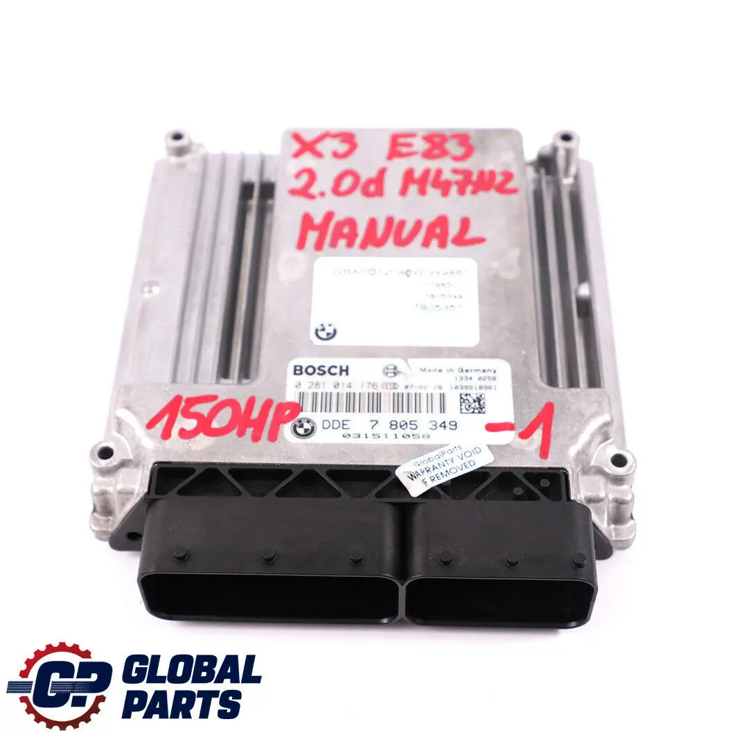 BMW X3 Series E83 LCI M47N2 2.0d 150HP ECU Kit DDE + EWS4 + Key Manual - SKU 7805349-1 - Part number 7805349