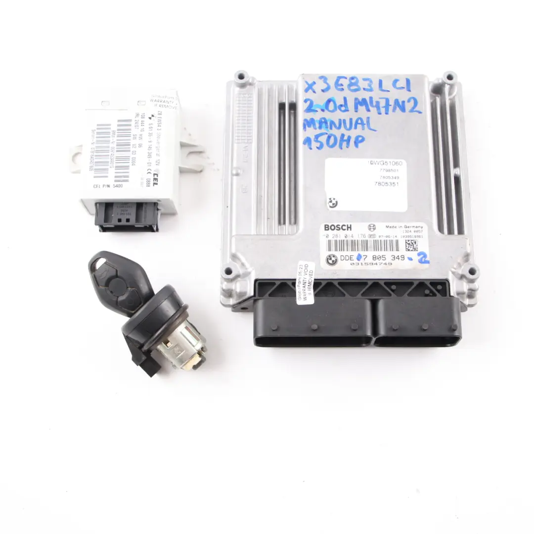 M47N2 2.0d 150HP Kit ECU DDE EWS4 Chiave Manual per BMW X3 E83 LCI con numero di parte 7805349 BMW X3 E83 LCI M47N2 2.0d 150HP Kit ECU DDE EWS4 Chiave Manual - SKU 7805349-2 - Numero di parte 7805349
