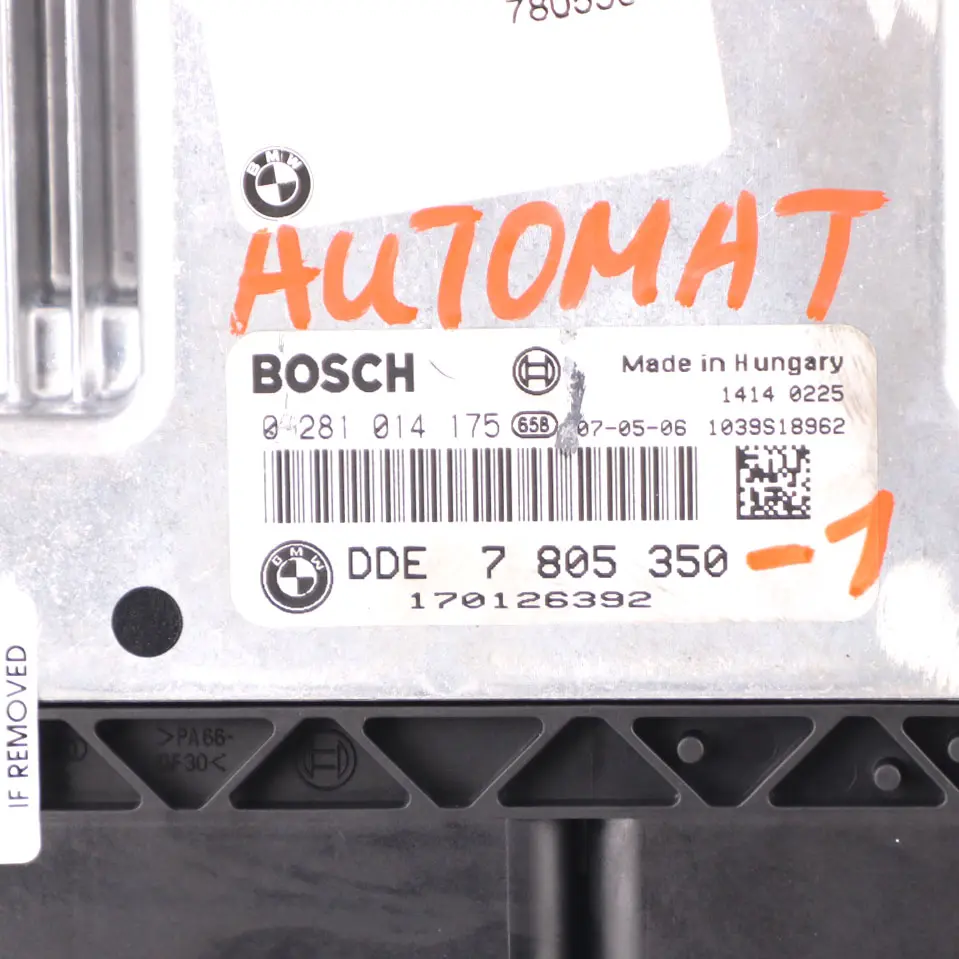 M57N2 218HP ECU Kit DDE + EWS + Key Automatic to BMW X3 Series E83 3.0d with Part number 7805350 BMW X3 Series E83 3.0d M57N2 218HP ECU Kit DDE + EWS + Key Automatic - SKU 7805350-1 - Part number 7805350