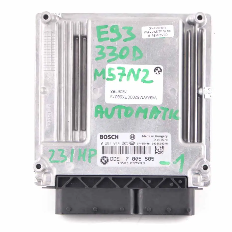 BMW 3 Series E92 E93 Diesel 330d M57N2 231HP ECU Kit DDE 7805585 + CAS3 + Key - SKU 7805585-1 - Part number 7805286