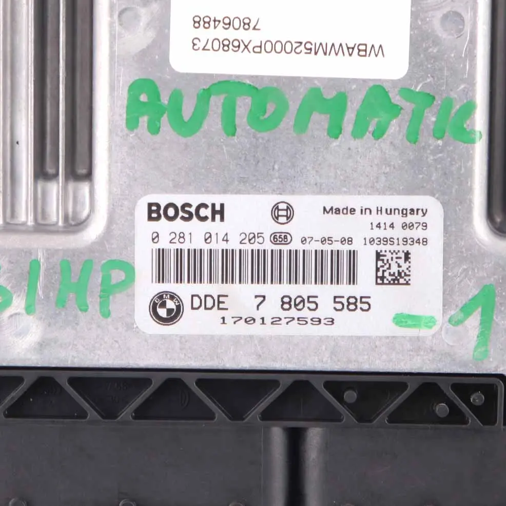 BMW 3 Series E92 E93 Diesel 330d M57N2 231HP ECU Kit DDE 7805585 + CAS3 + Key - SKU 7805585-1 - Part number 7805286