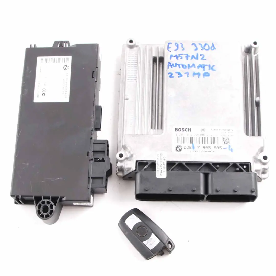 M57N2 231HP ECU Kit DDE + CAS3 + Key Automatic to BMW E92 E93 Diesel 330d with Part number 7805585 BMW E92 E93 Diesel 330d M57N2 231HP ECU Kit DDE + CAS3 + Key Automatic - SKU 7805585-4 - Part number 7805585