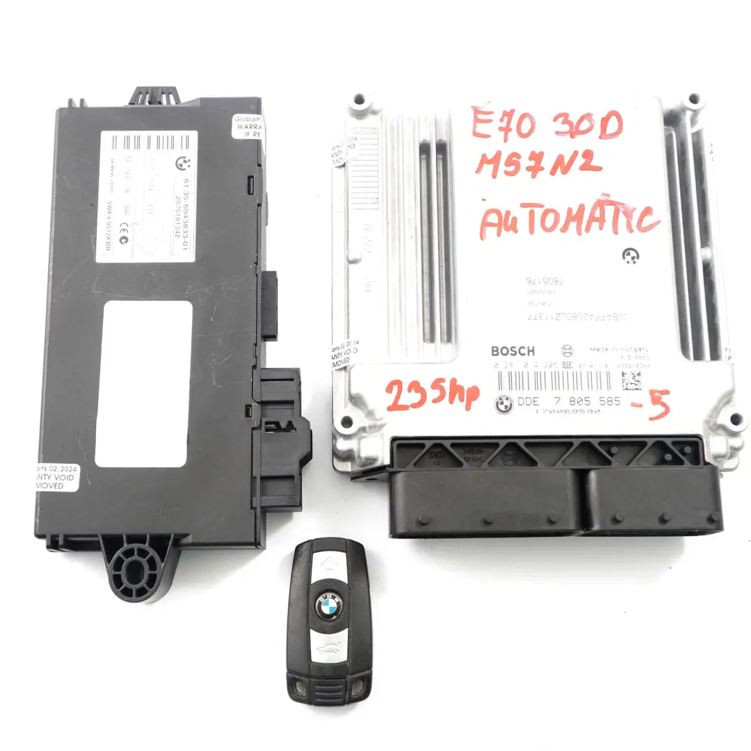 M57N2 235PS Motor ECU Kit DDE CAS3 Schlüssel Automatik für BMW X5 E70 3.0d mit Teilenummer 7805585 BMW X5 E70 3.0d M57N2 235PS Motor ECU Kit DDE CAS3 Schlüssel Automatik - SKU 7805585-5 - Teilenummer 7805585