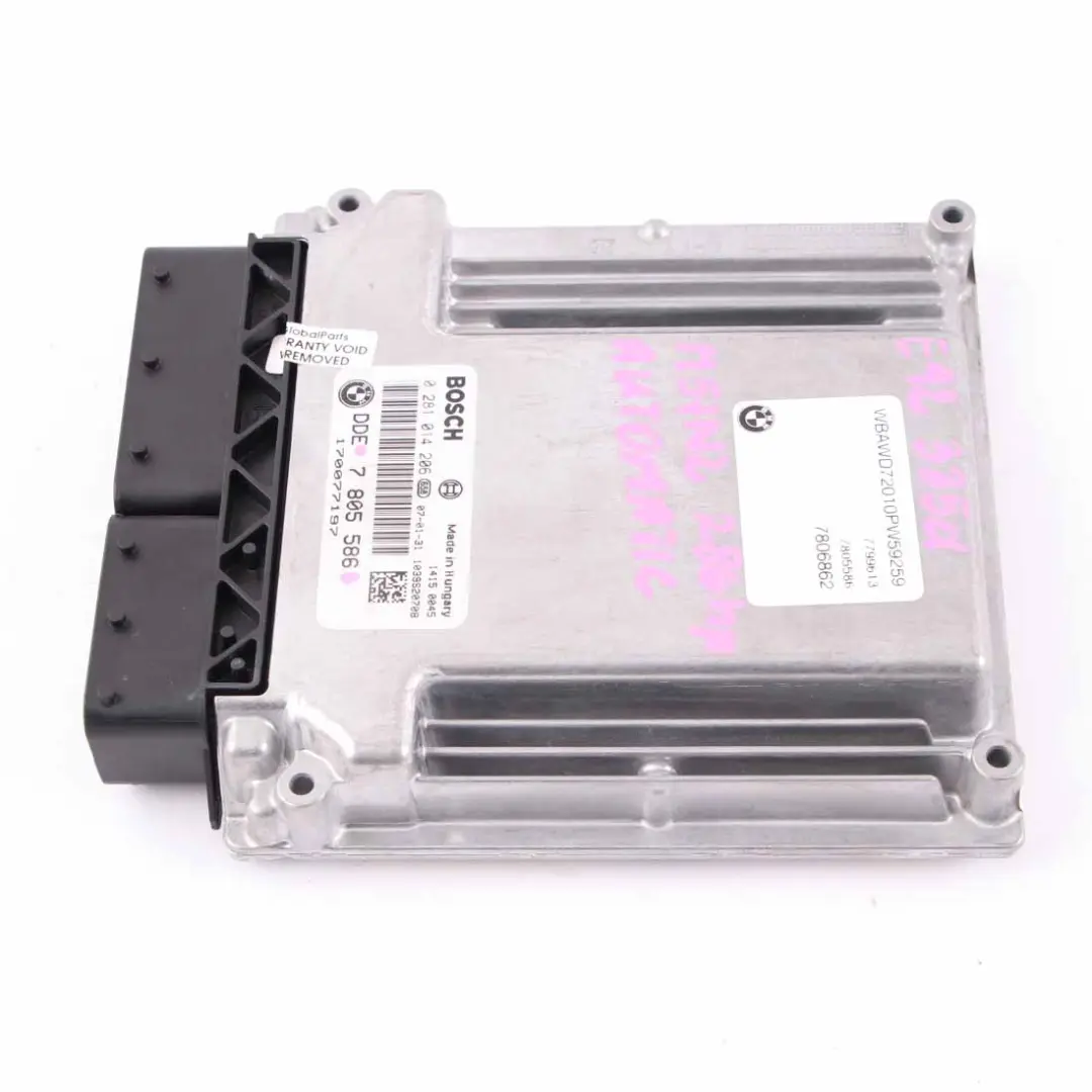 M57N2 Engine Control Unit Module ECU DDE Automatic to BMW E60 E90 335d 535d with Part number 7805586 BMW E60 E90 335d 535d M57N2 Engine Control Unit Module ECU DDE Automatic - SKU 7805586 - Part number 7805586