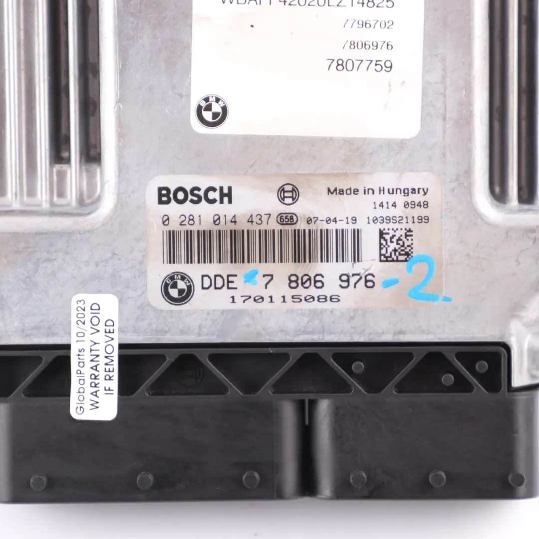BMW X5 E70 3.0d M57N2 235HP Engine Control Unit ECU KIT DDE CAS3 Keys - SKU 7806976-2 - Part number 7806976