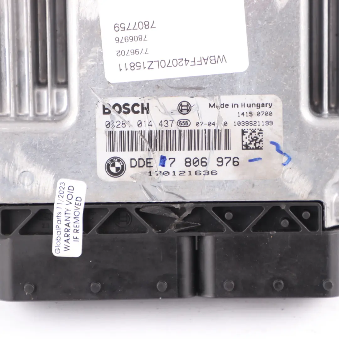 BMW E70 3.0d M57N2 235HP Engine Control ECU KIT DDE CAS3 Key Automatic - SKU 7806976-3 - Part number 7806976