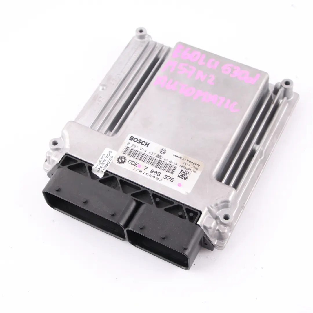 BMW E60 LCI E90 330d 530d M57N2 235HP Control motor ECU DDE Automático - SKU 7806976 - Número de pieza 7806976