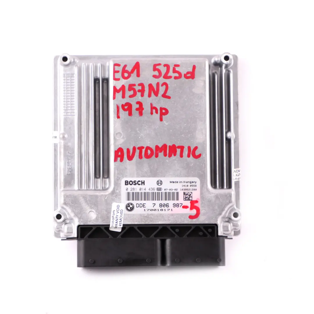 BMW E60 LCI E90 E91 325d 525d Moteur M57N2 197HP Kit ECU DDE CAS3 - SKU 7806987-5 - Numéro de pièce 7806987