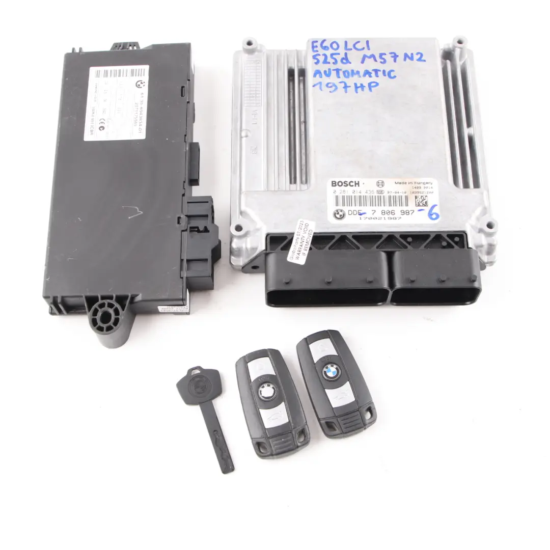 M57N2 197HP ECU Kit DDE CAS3 + Keys to BMW E60 LCI E90 E91 325d 525d Engine with Part number 7806987 BMW E60 LCI E90 E91 325d 525d Engine M57N2 197HP ECU Kit DDE CAS3 + Keys - SKU 7806987-6 - Part number 7806987