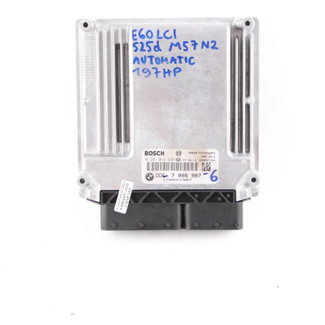M57N2 197HP ECU Kit DDE CAS3 + Keys to BMW E60 LCI E90 E91 325d 525d Engine with Part number 7806987 BMW E60 LCI E90 E91 325d 525d Engine M57N2 197HP ECU Kit DDE CAS3 + Keys - SKU 7806987-6 - Part number 7806987