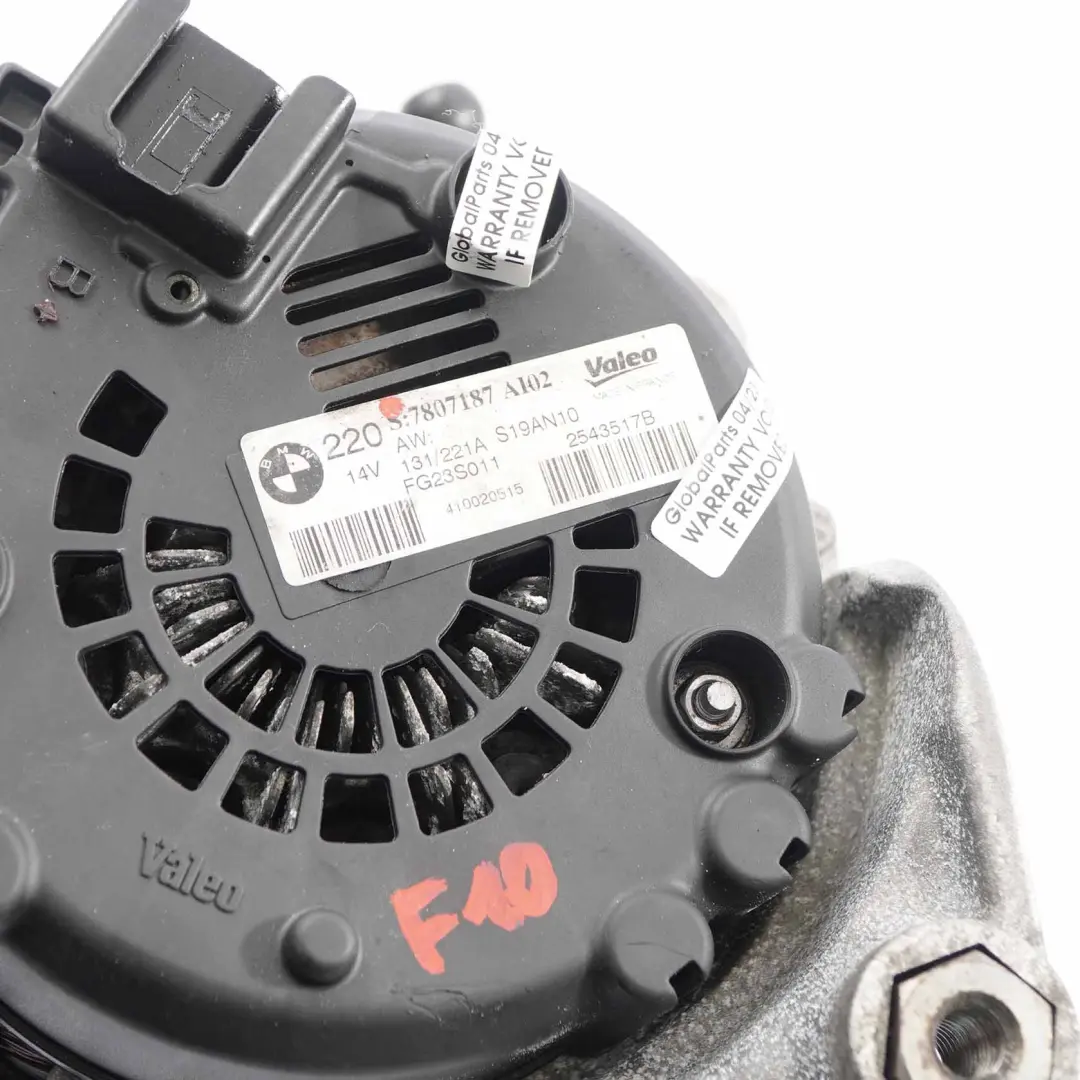 Alternador Generador Valeo 230A Motor Diesel para BMW F10 F11 X5 E70 con número de pieza 7807187 BMW F10 F11 X5 E70 Alternador Generador Valeo 230A Motor Diesel - SKU 7807187 - Número de pieza 7807187