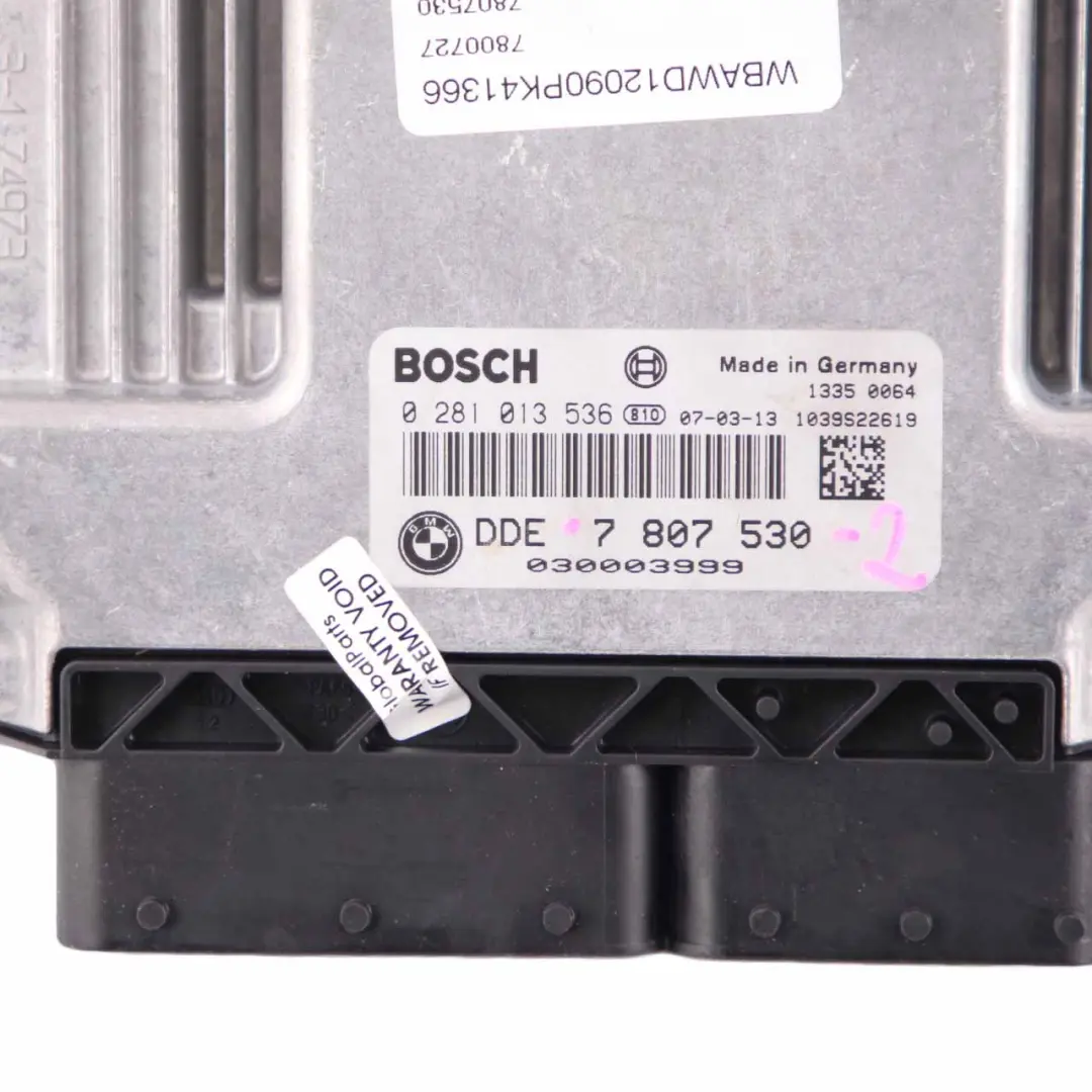 BMW E60 E87 E90 120d 320d 520d Engine N47 ECU Kit DDE CAS3 + Key Manual - SKU 7807530-2 - Part number 7807530