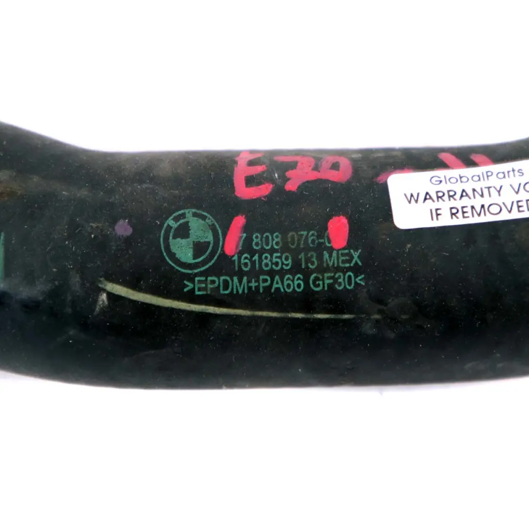 N57 Manguera Refrigerante Tubo Agua Radiador para BMW E70 LCI E71 con número de pieza 7808076 BMW E70 LCI E71 N57 Manguera Refrigerante Tubo Agua Radiador - SKU 7808076 - Número de pieza 7808076