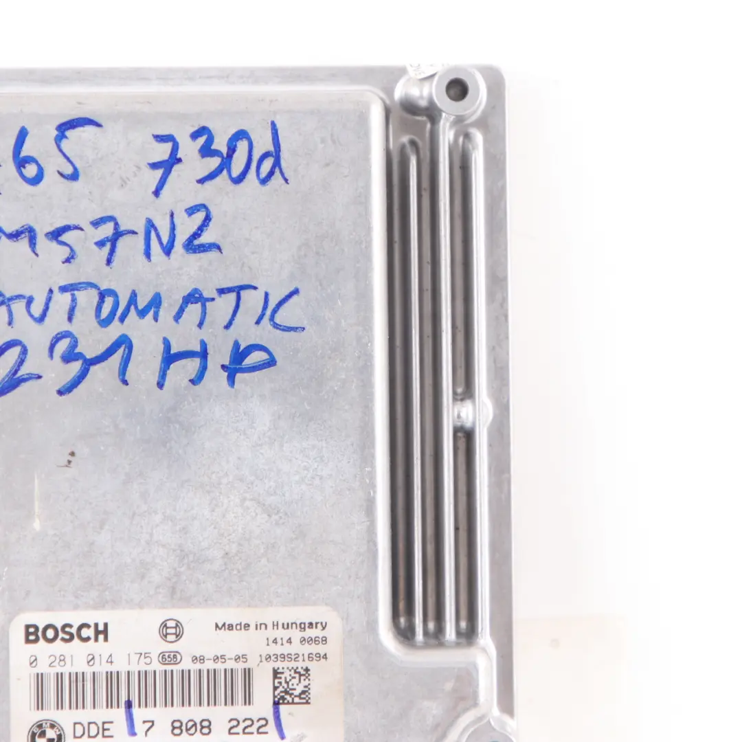 M57N2 Engine DDE Control Unit Automatic to BMW E60 E65 E90 330d 530d 730d with Part number 7808222 BMW E60 E65 E90 330d 530d 730d M57N2 Engine DDE Control Unit Automatic - SKU 7808222 - Part number 7808222