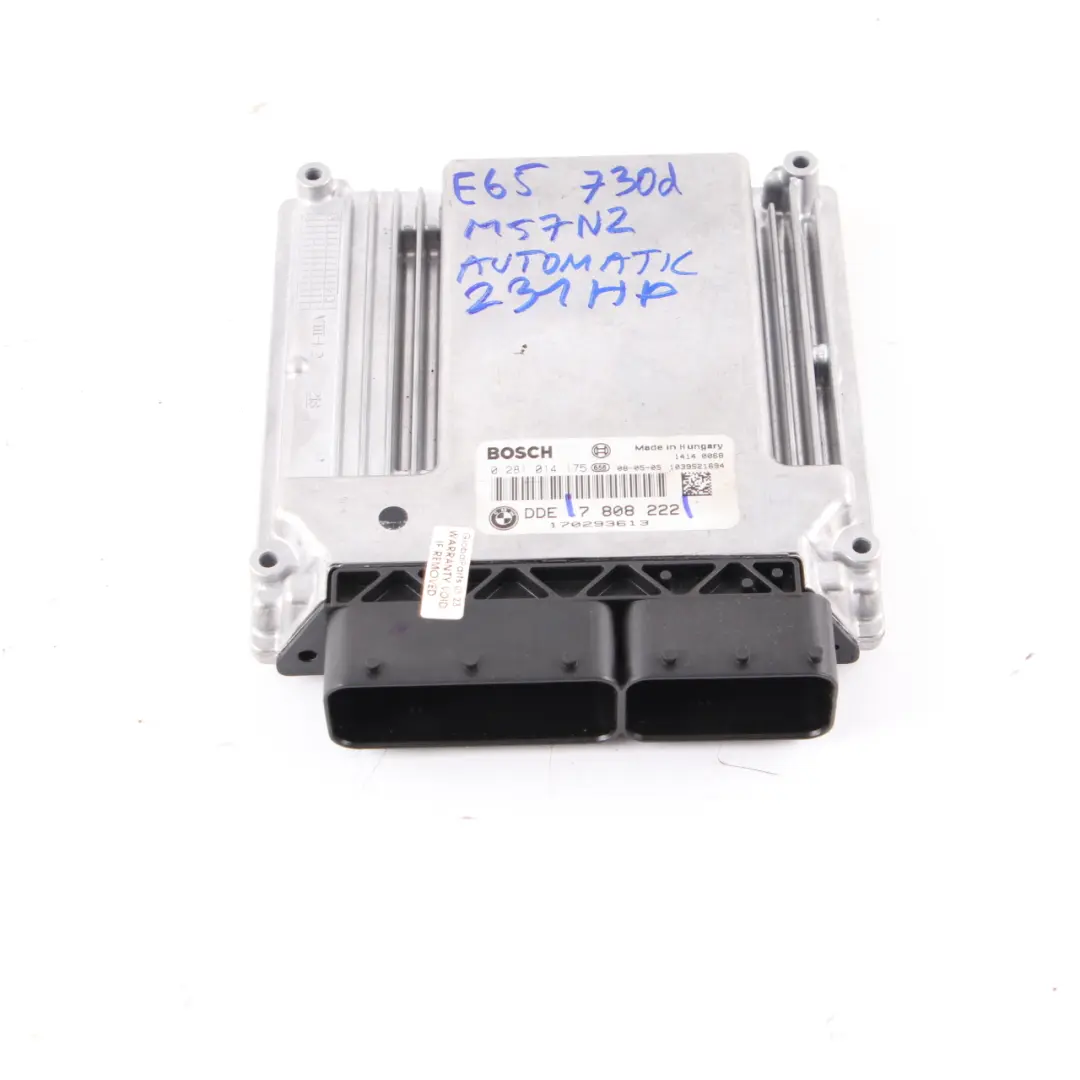 M57N2 Engine DDE Control Unit Automatic to BMW E60 E65 E90 330d 530d 730d with Part number 7808222 BMW E60 E65 E90 330d 530d 730d M57N2 Engine DDE Control Unit Automatic - SKU 7808222 - Part number 7808222