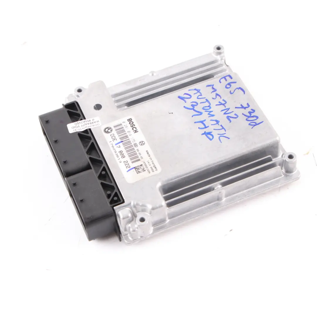 M57N2 Engine DDE Control Unit Automatic to BMW E60 E65 E90 330d 530d 730d with Part number 7808222 BMW E60 E65 E90 330d 530d 730d M57N2 Engine DDE Control Unit Automatic - SKU 7808222 - Part number 7808222