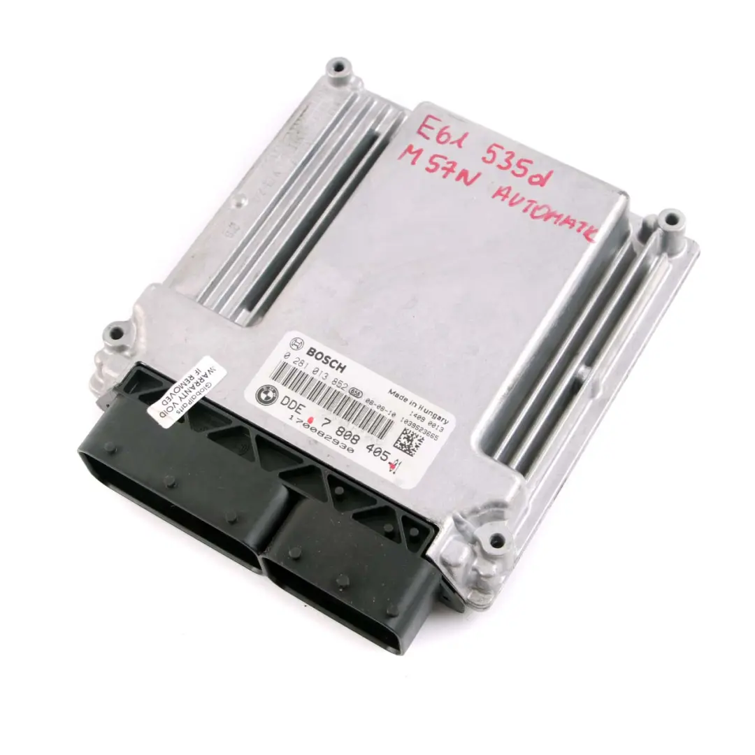 M57N Engine Control ECU Engine Control DDE Automatic to BMW E60 E61 535d with Part number 7808405 BMW E60 E61 535d M57N Engine Control ECU Engine Control DDE Automatic - SKU 7808405 - Part number 7808405