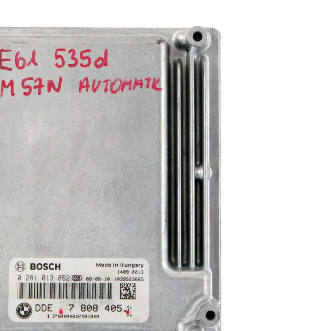 M57N Engine Control ECU Engine Control DDE Automatic to BMW E60 E61 535d with Part number 7808405 BMW E60 E61 535d M57N Engine Control ECU Engine Control DDE Automatic - SKU 7808405 - Part number 7808405