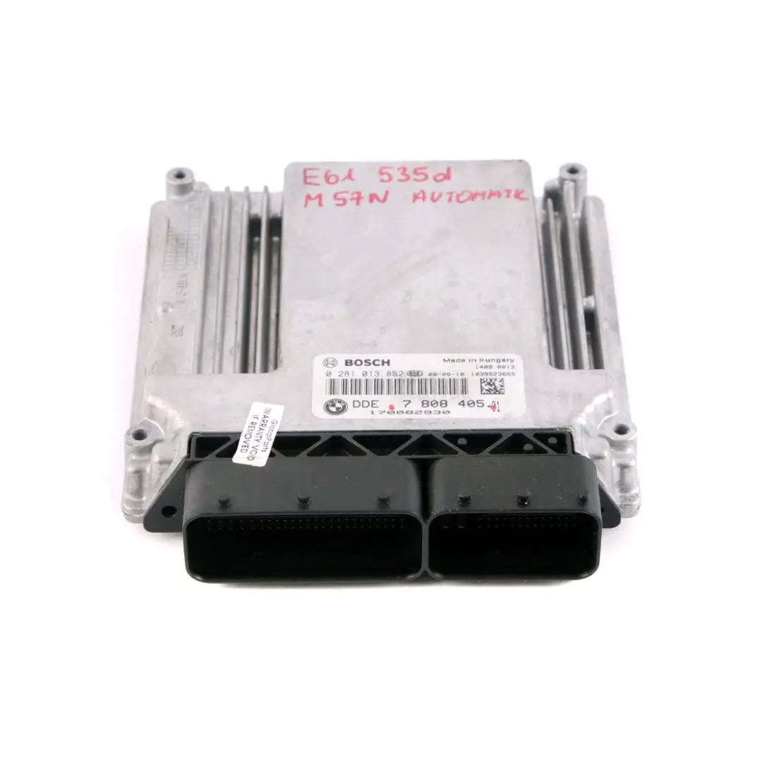 M57N Engine Control ECU Engine Control DDE Automatic to BMW E60 E61 535d with Part number 7808405 BMW E60 E61 535d M57N Engine Control ECU Engine Control DDE Automatic - SKU 7808405 - Part number 7808405