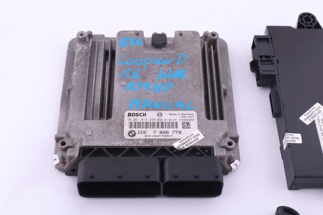 BMW Mini Cooper D R55 R56 W16 1.6 Diesel Steuergerät DME CAS3 Schlüssel 780877 - SKU 7808778 - Teilenummer 7808778