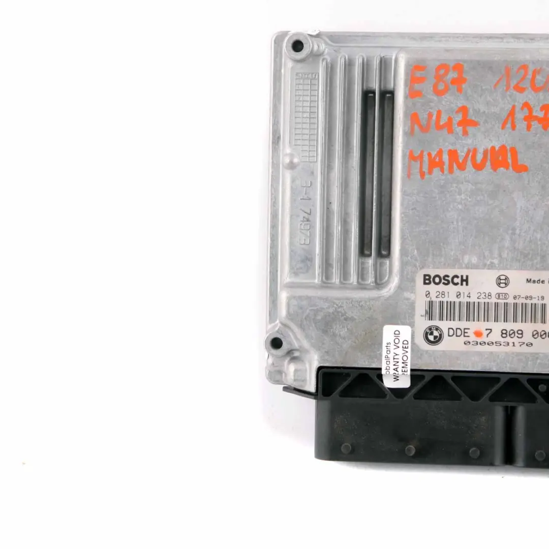 BMW E87 E90 120d 320d 520d N47 ECU Modulo Unità Controllo DDE Manuale - SKU 7809000 - Numero di parte 7809000
