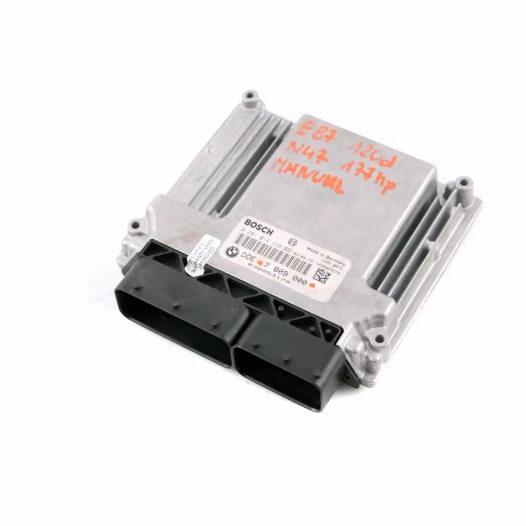 N47 ECU Control Unit Module DDE Manual to BMW E60 E87 E90 120d 320d 520d with Part number 7809000 BMW E60 E87 E90 120d 320d 520d N47 ECU Control Unit Module DDE Manual - SKU 7809000 - Part number 7809000