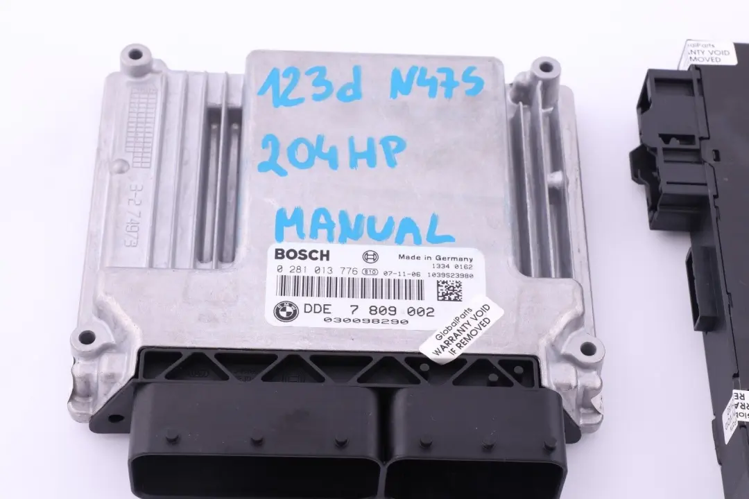 BMW E81 E82 E87 LCI E88 Engine N47S 123d ECU Kit DDE CAS3 + Key Manual - SKU 7809002 - Part number 7809002
