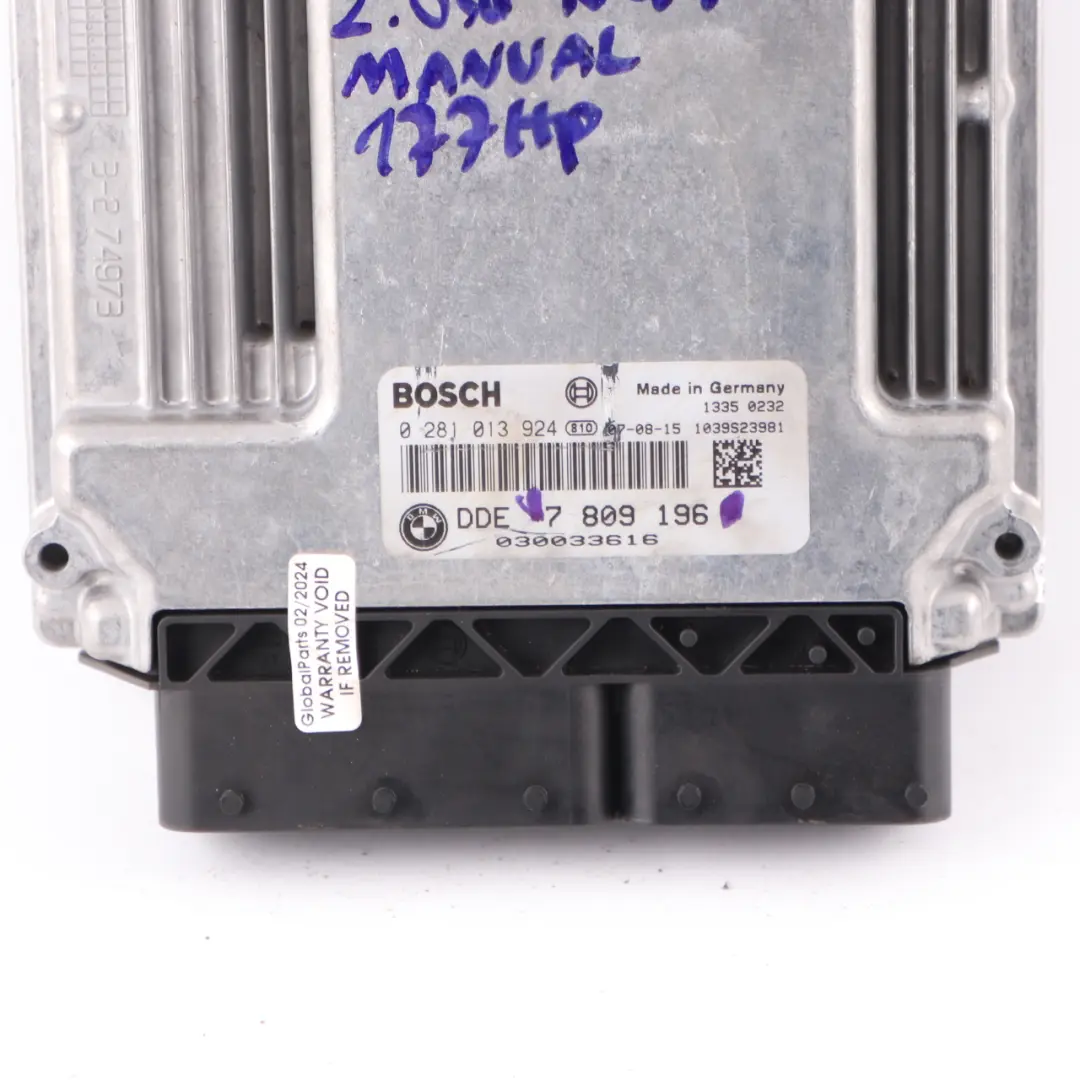 N47 177HP Moduł Sterujący Silnikiem ECU DDE do BMW X3 E83 LCI 2.0D o numerze 7809196 BMW X3 E83 LCI 2.0D N47 177HP Moduł Sterujący Silnikiem ECU DDE - SKU 7809196 - Numer Części 7809196