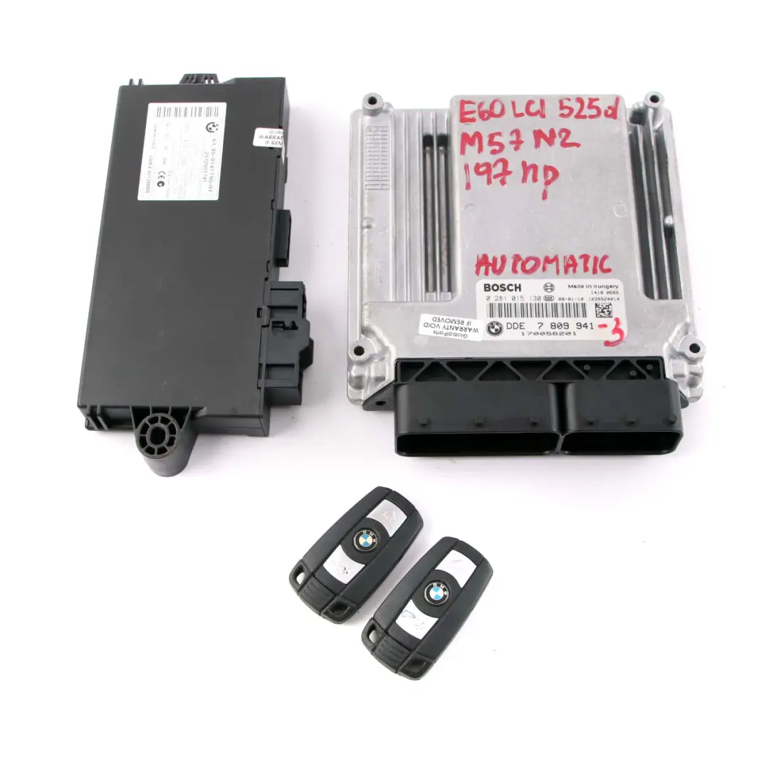M57N2 197HP ECU Kit DDE CAS3 Keys to BMW 3 5 Series E60 LCI E90 325d 525d with Part number 7809941 BMW 3 5 Series E60 LCI E90 325d 525d M57N2 197HP ECU Kit DDE CAS3 Keys - SKU 7809941-3 - Part number 7809941