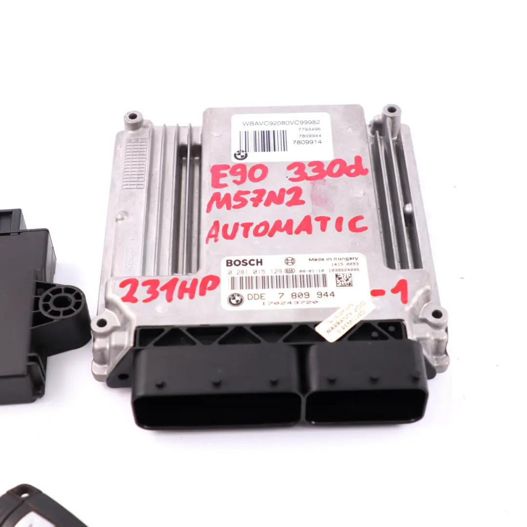 BMW E90 E91 E92 330d M57N2 231HP Engine ECU KIT DDE CAS + Key Automatic - SKU 7809944-1 - Part number 7809944