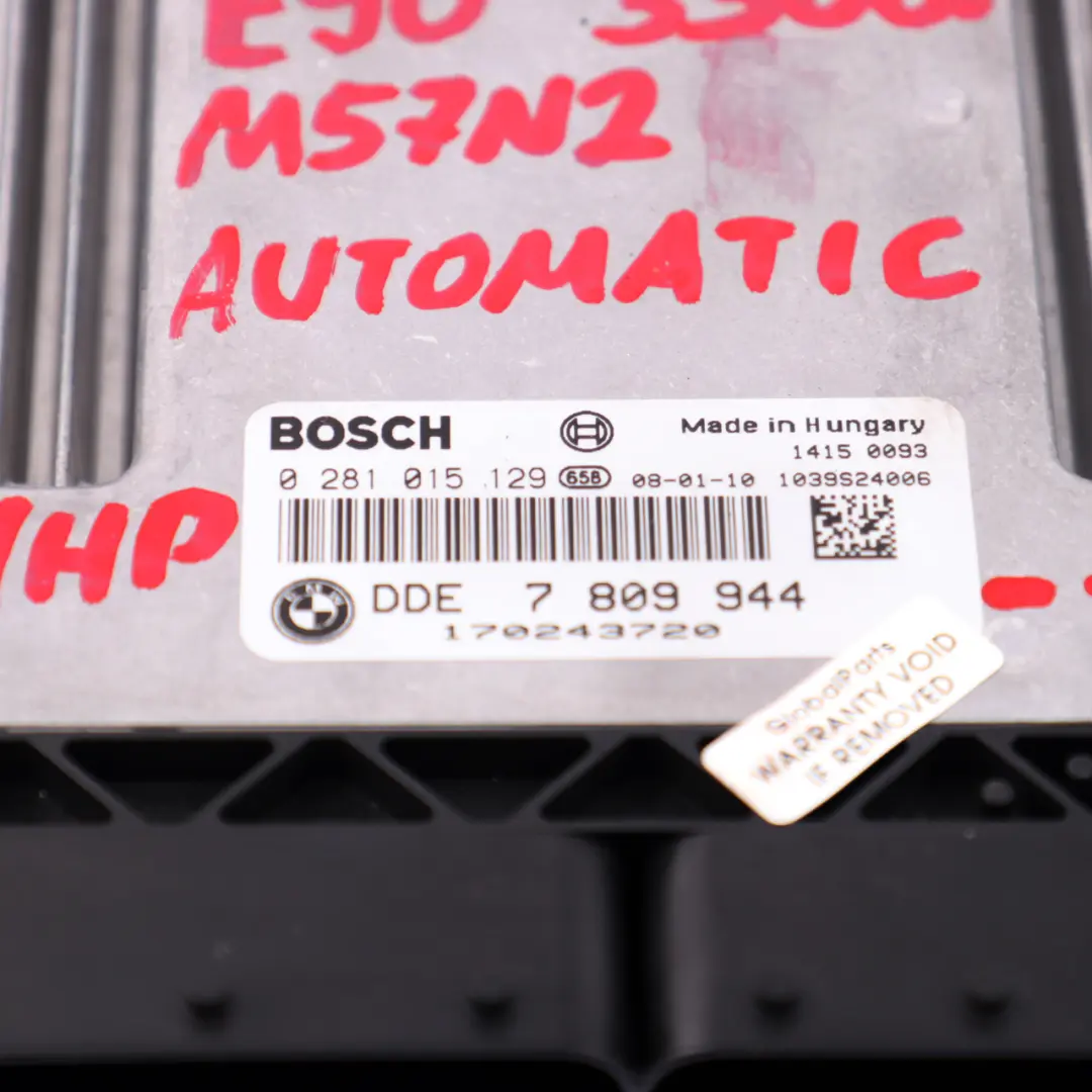 BMW E90 E91 E92 330d M57N2 231HP Engine ECU KIT DDE CAS + Key Automatic - SKU 7809944-1 - Part number 7809944