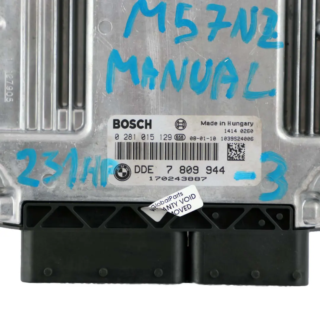 M57N2 231HP Engine ECU KIT DDE CAS3 + Key to BMW E60 E61 E90 E91 330d 530d with Part number 7809944 BMW E60 E61 E90 E91 330d 530d M57N2 231HP Engine ECU KIT DDE CAS3 + Key - SKU 7809944-3 - Part number 7809944
