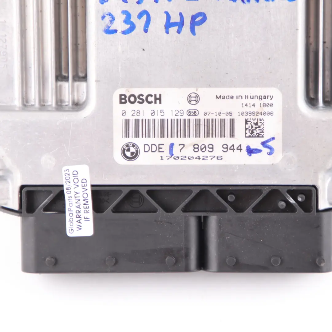BMW E90 E91 E92 330d M57N2 231HP Engine Control Unit ECU DDE Manual - SKU 7809944-5 - Part number 7809944