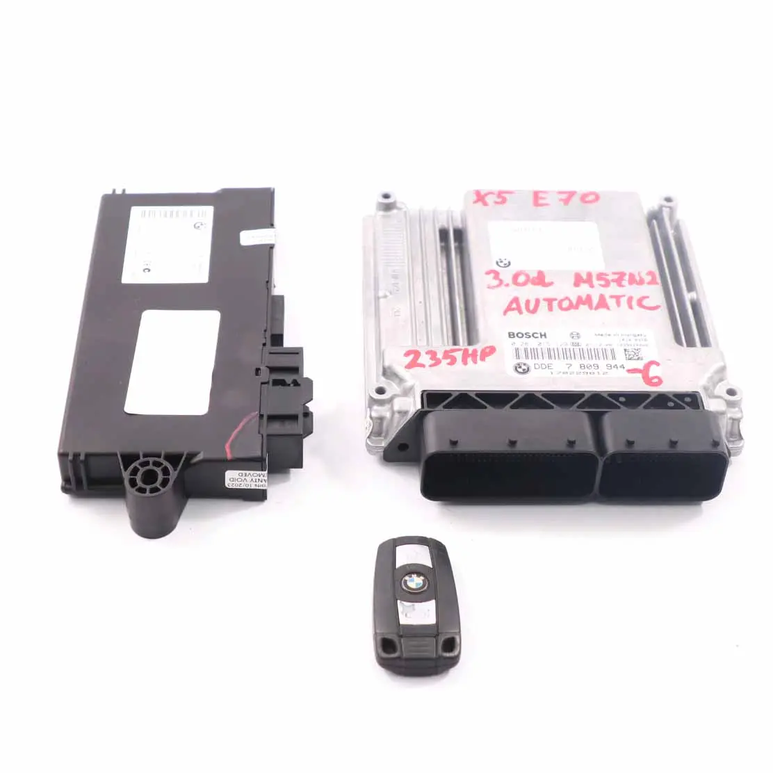 BMW X5 E70 3.0d M57N2 235HP Engine ECU KIT DDE 7809944 CAS3 + Key Automatic