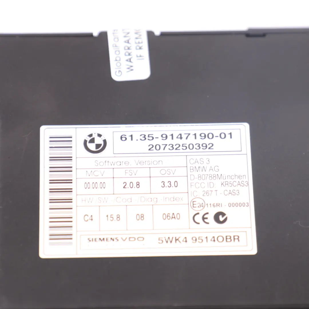 M57N2 235HP Motor ECU KIT DDE CAS3 Llave Automático para BMW X5 E70 3.0d con número de pieza 7809944 BMW X5 E70 3.0d M57N2 235HP Motor ECU KIT DDE CAS3 Llave Automático - SKU 7809944-6 - Número de pieza 7809944