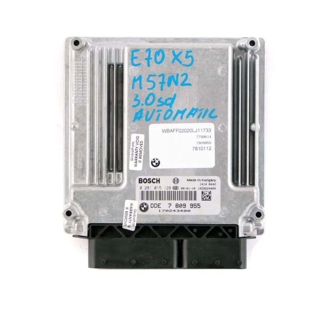 M57N2 Engine Control Unit ECU DDE to BMW E60 E90 E91 E92 LCI 335D 535d with Part number 7809955 BMW E60 E90 E91 E92 LCI 335D 535d M57N2 Engine Control Unit ECU DDE - SKU 7809955 - Part number 7809955
