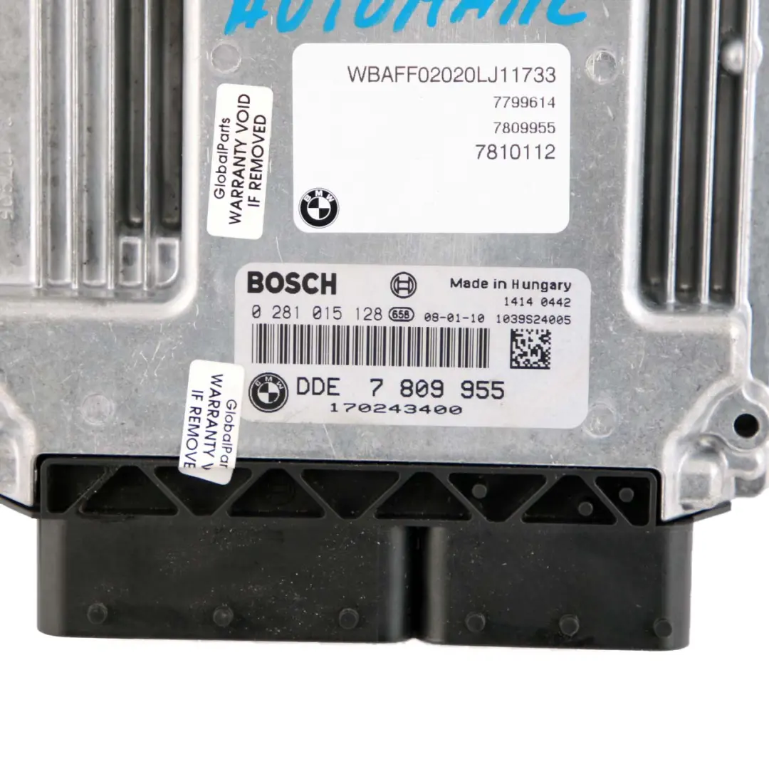 BMW E60 E90 E91 E92 LCI 335D 535d M57N2 Engine Control Unit ECU DDE - SKU 7809955 - Part number 7809955