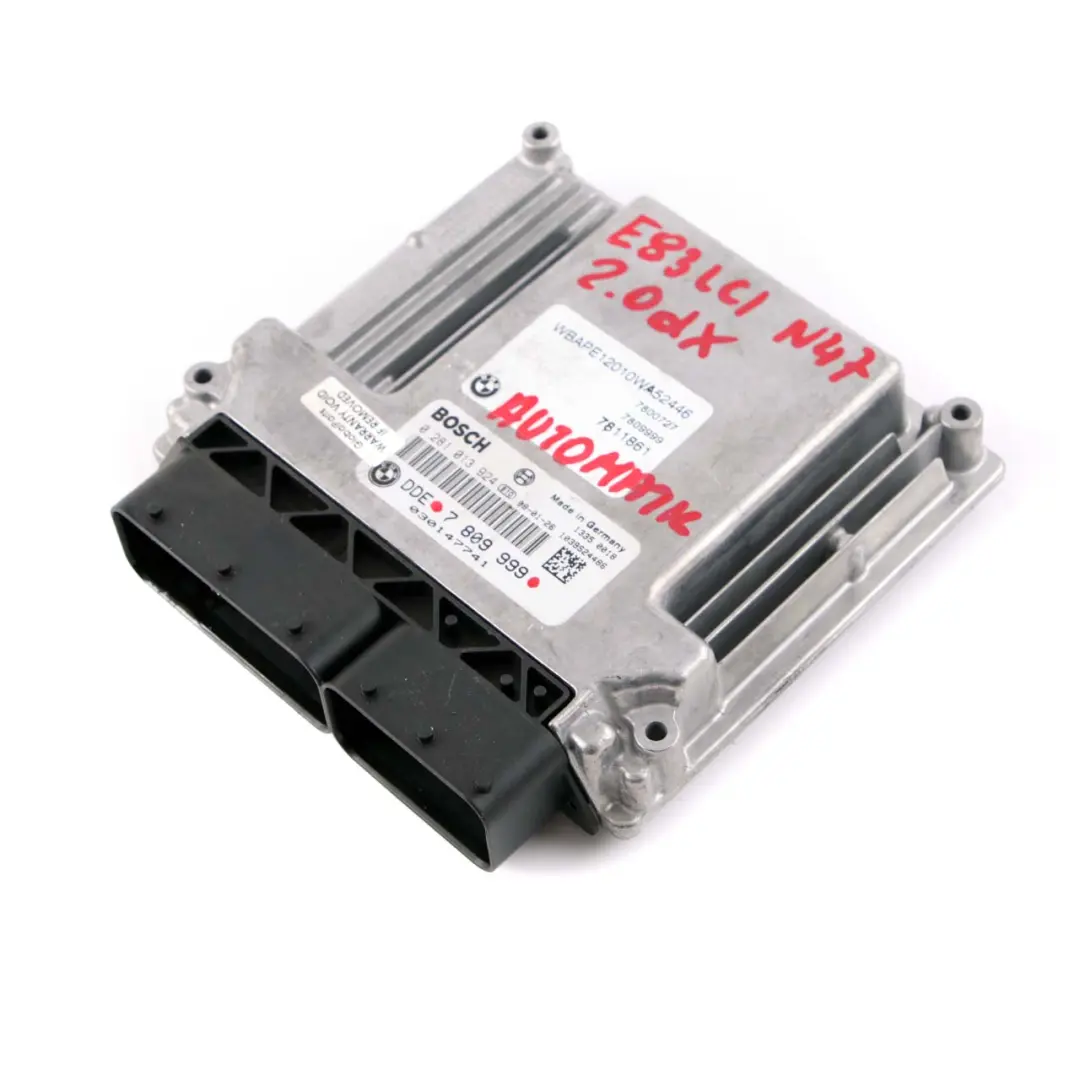 BMW X3 Series E83 LCI 2.0d N47 177HP Engine DDE ECU Control Unit Manual - SKU 7809999 - Part number 7809999