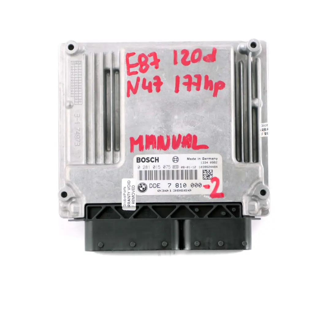 BMW E81 E87 LCI E90 E91 120d 320d Diesel N47 ECU Kit DDE 3 CAS3 Cle - SKU 7810000-2 - Numéro de pièce 7810000