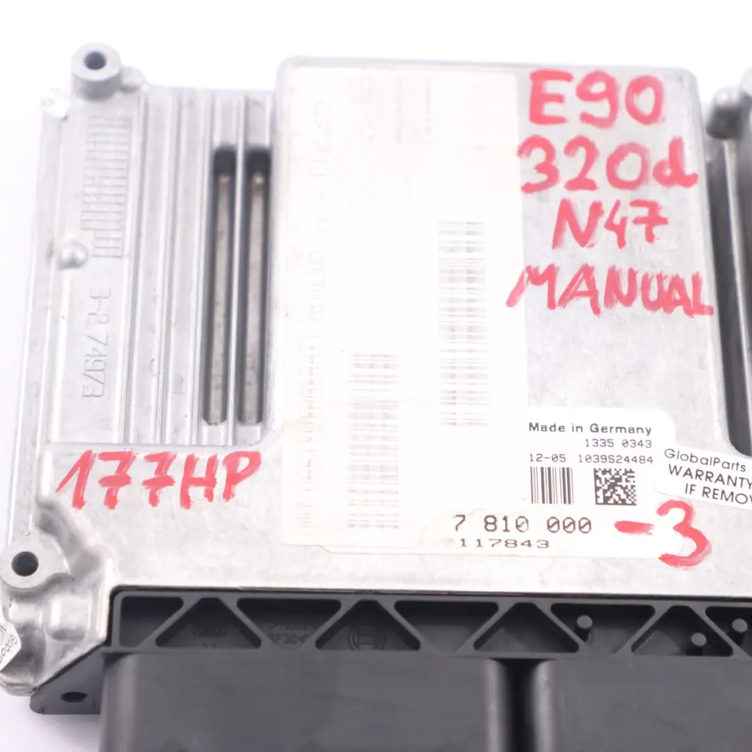 BMW E81 E87 LCI E90 E91 120d 320d Diesel N47 ECU Kit DDE CAS3 + Key - SKU 7810000-3 - Part number 7810000